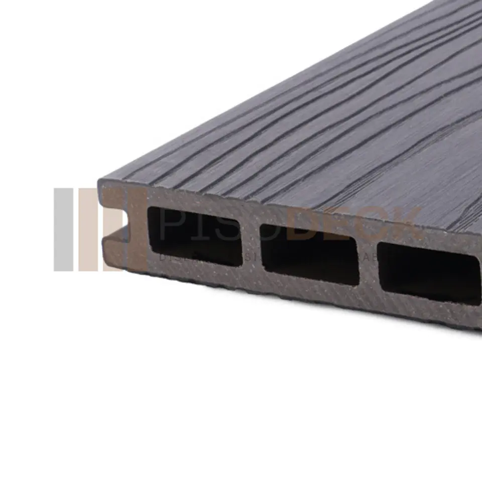 Piso Deck WPC Texturizado Premium Bicolor Negro Grafito  3