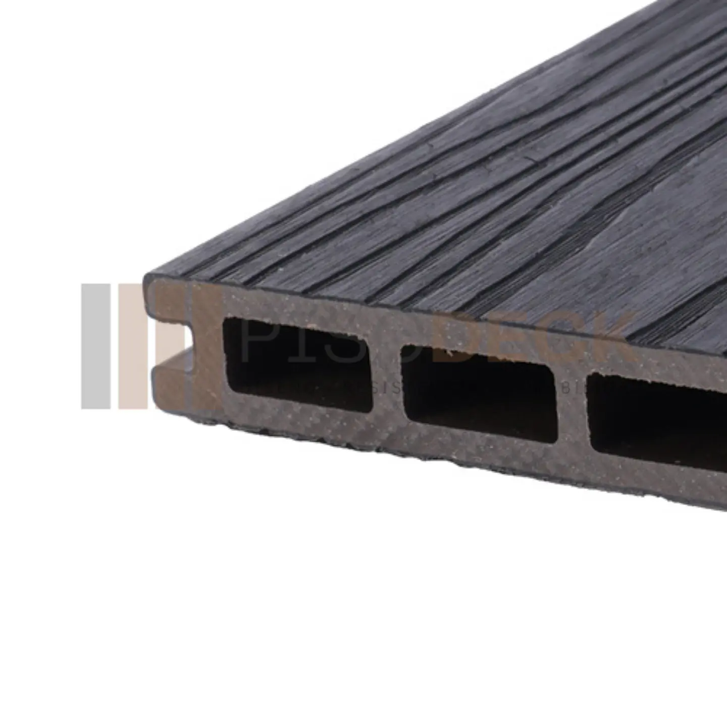 Piso Deck WPC Texturizado Premium Bicolor Negro Grafito  4
