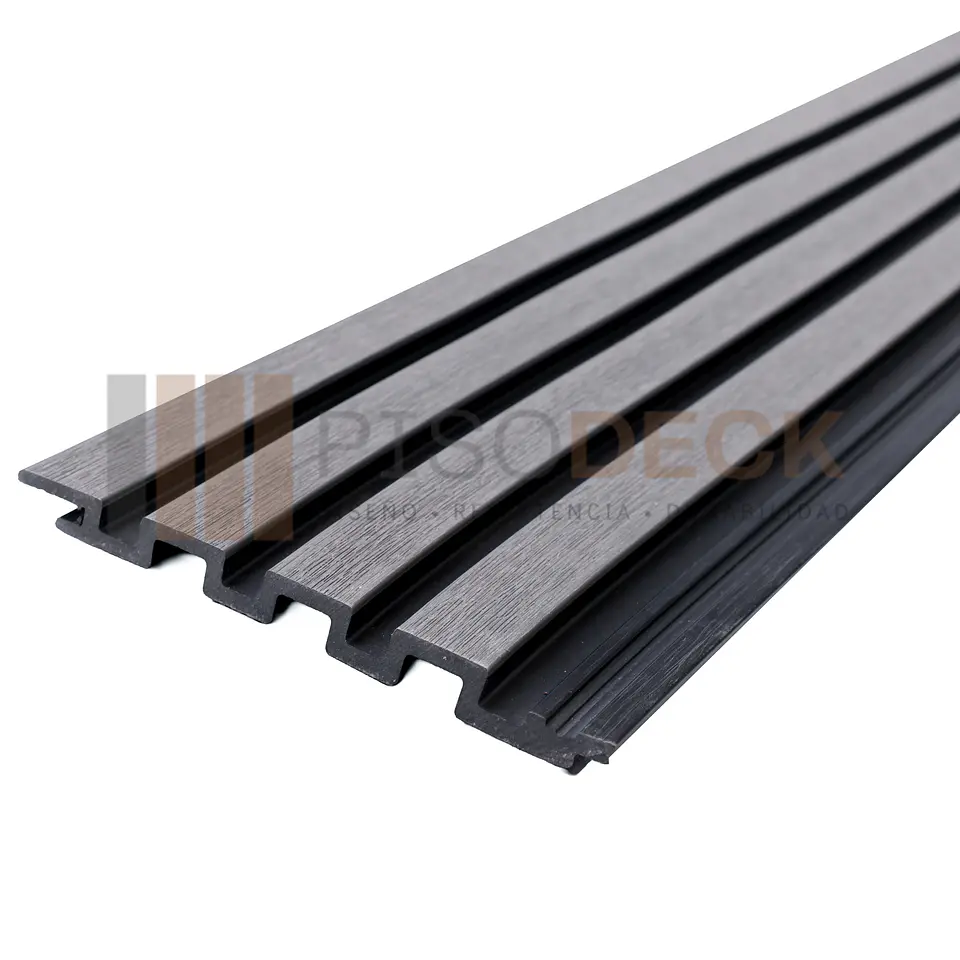 Siding Exterior Wall Panel WPC Premium Bicolor Gris Piedra 2