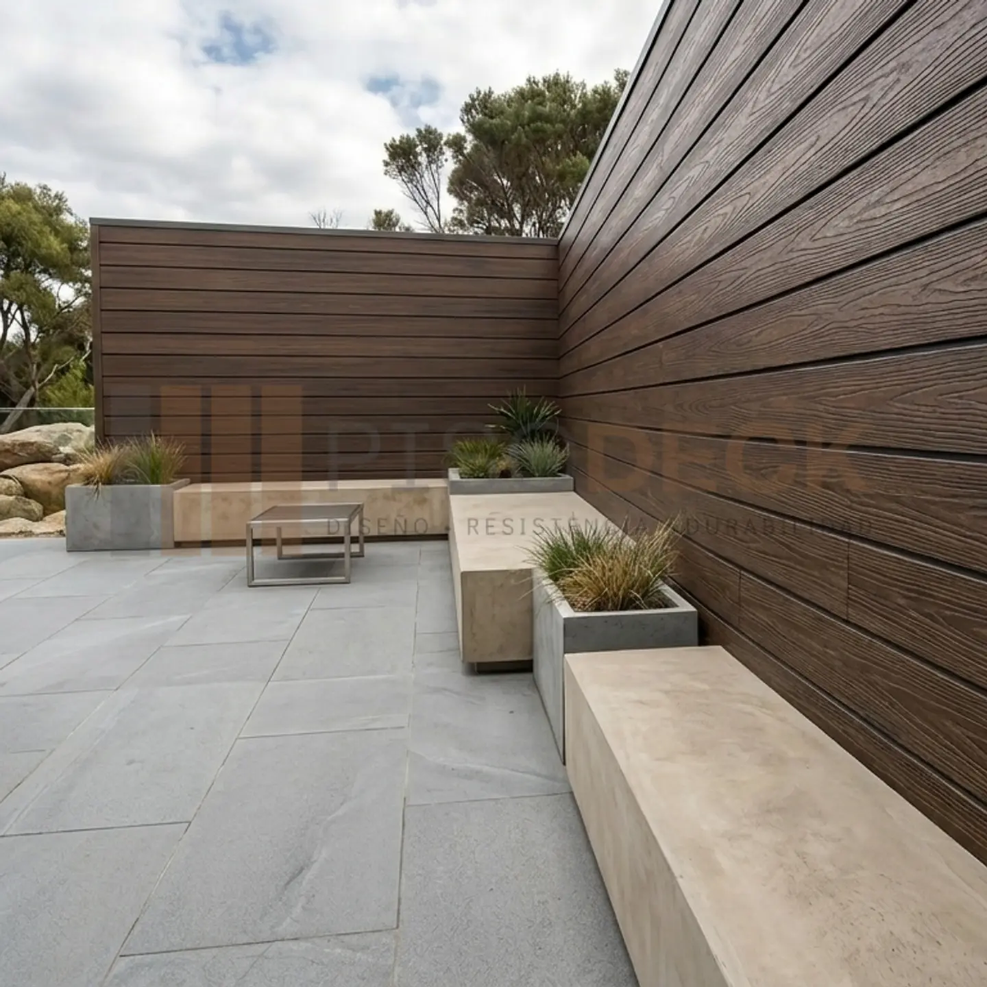 Siding Exterior WPC Texturizado color Cafe 1