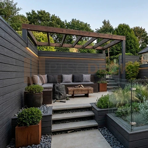Siding Exterior WPC Texturizado color Negro