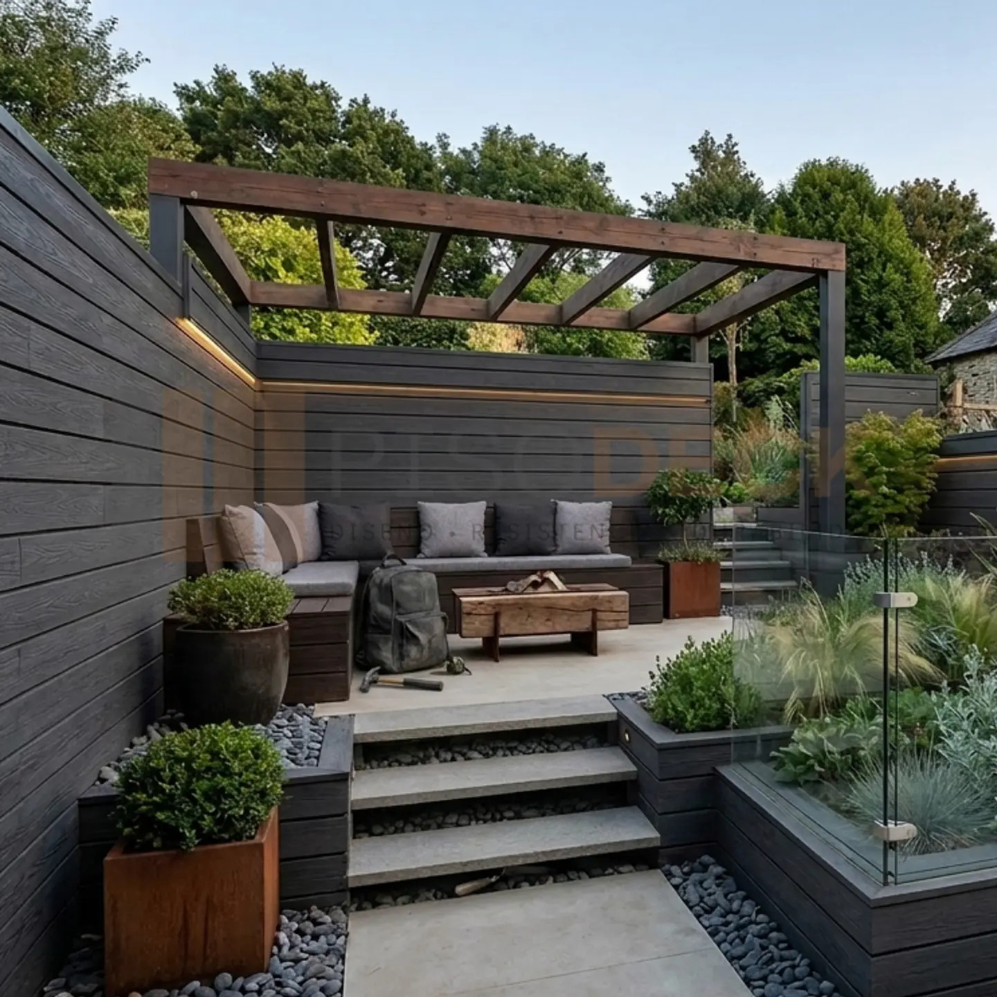 Siding Exterior WPC Texturizado color Negro 1