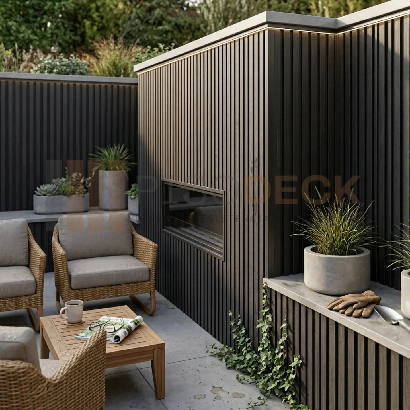Siding Exterior Wall Panel WPC color Negro 1