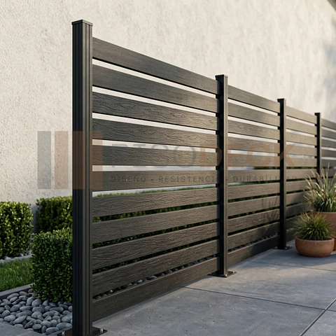 Cerco WPC Exterior color Negro