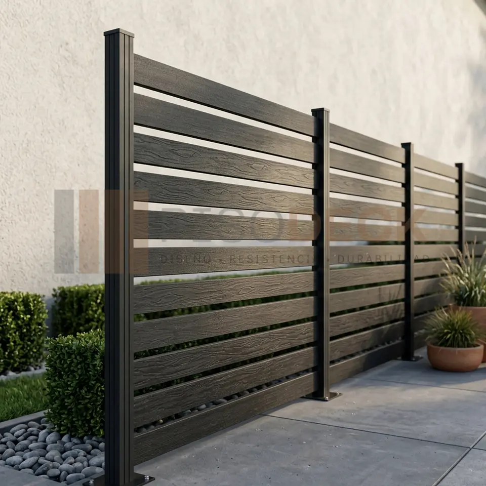 Cerco WPC Exterior color Negro 1