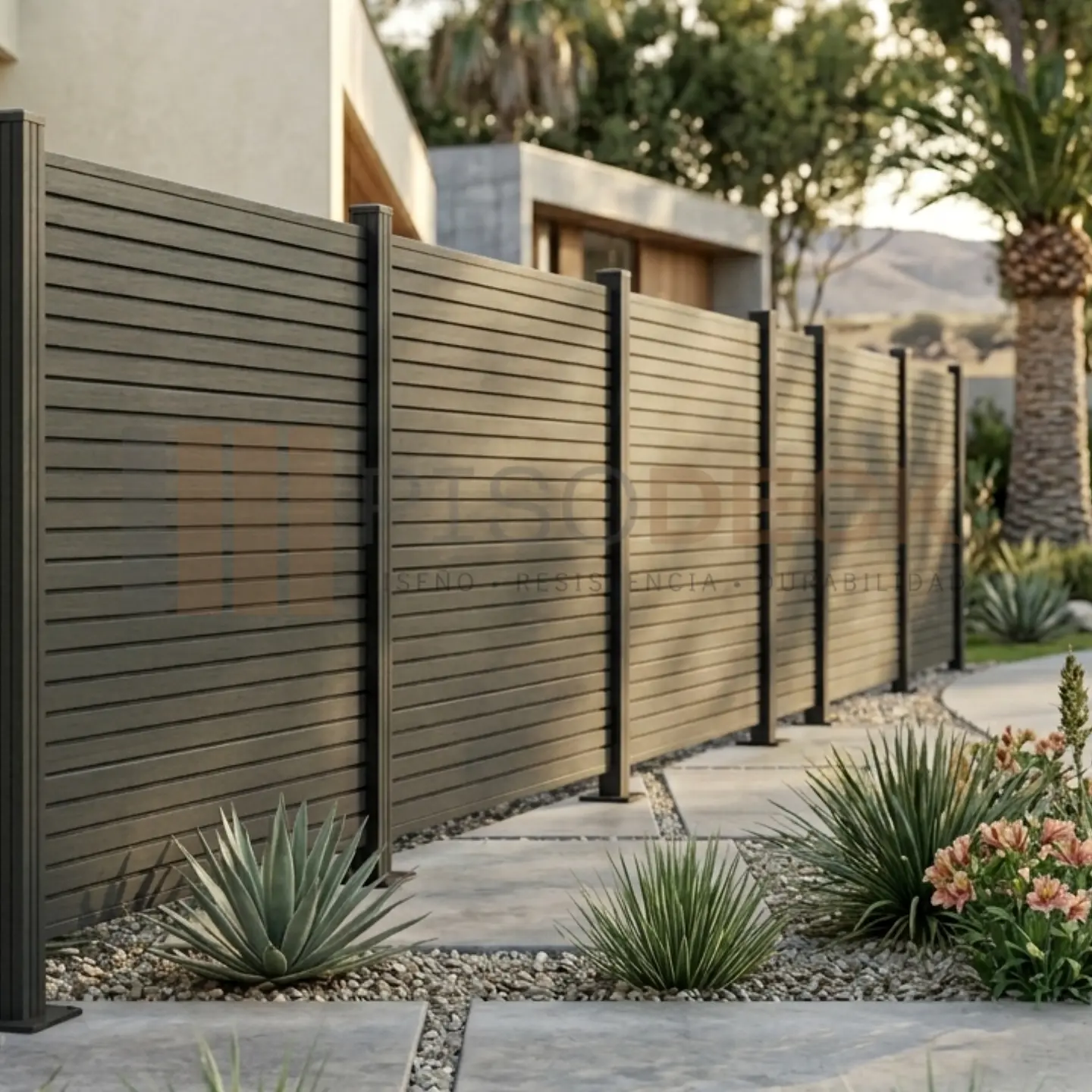 Cerco WPC Exterior color Negro 1