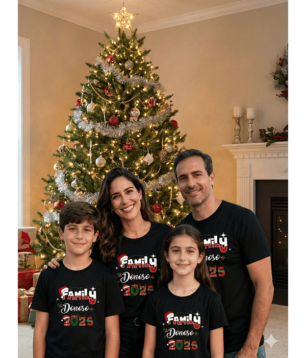 Pack 4 poleras navidad