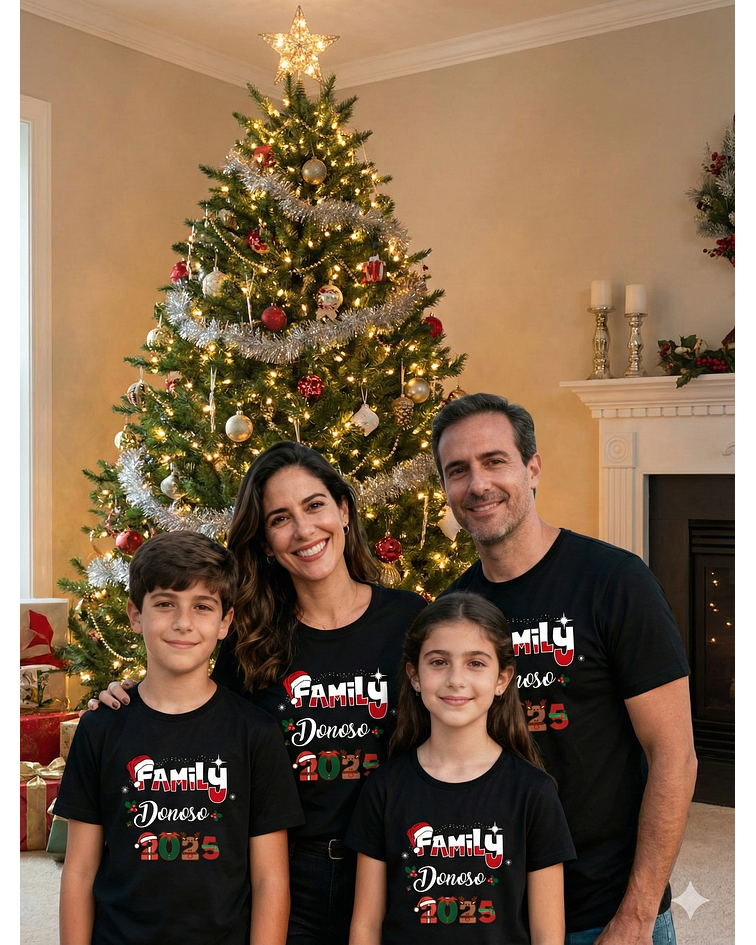 Pack 4 poleras navidad