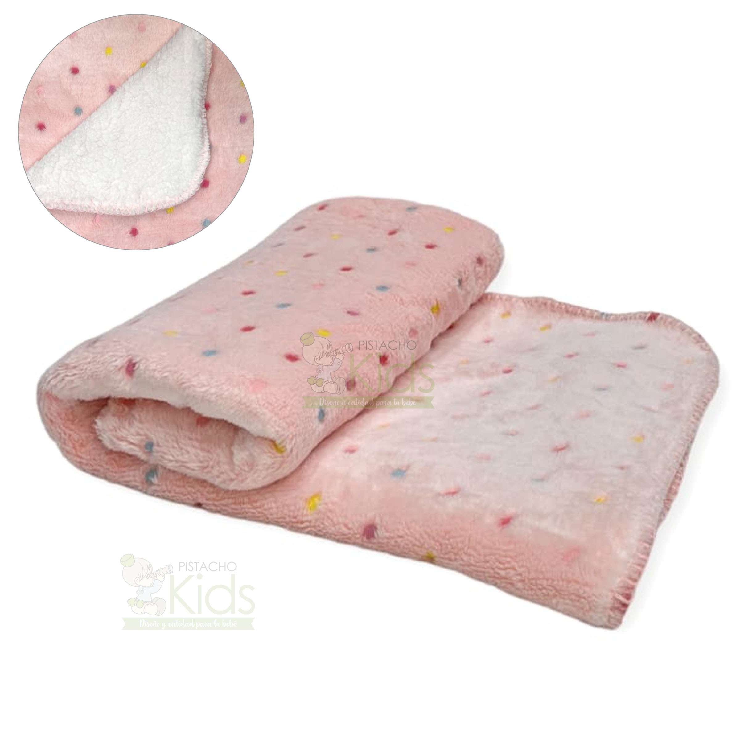Manta Infantil ZAHR Sherpa Rosada 70x100 cm