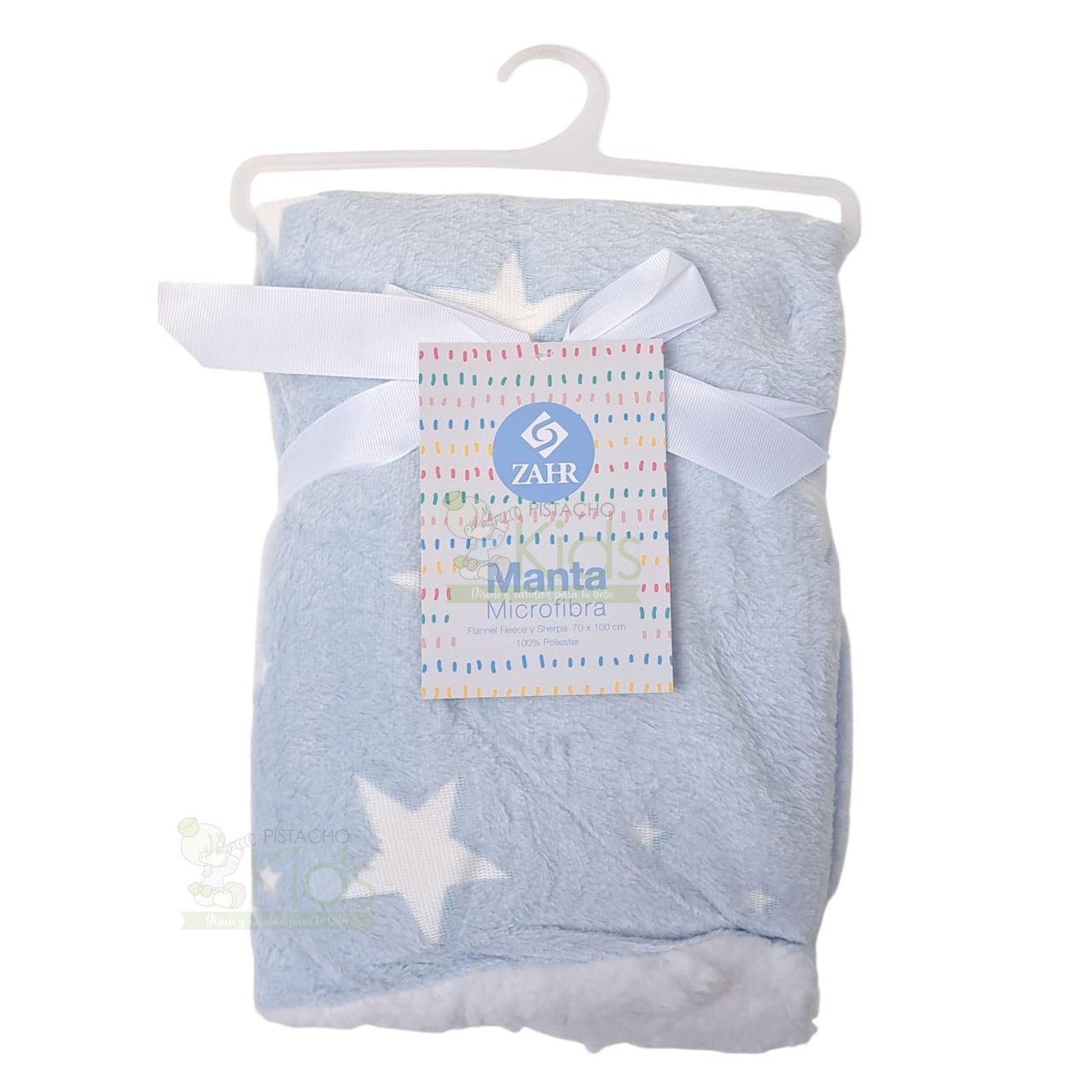 Manta Infantil ZAHR Sherpa Celeste Estrellas 70x100 cm