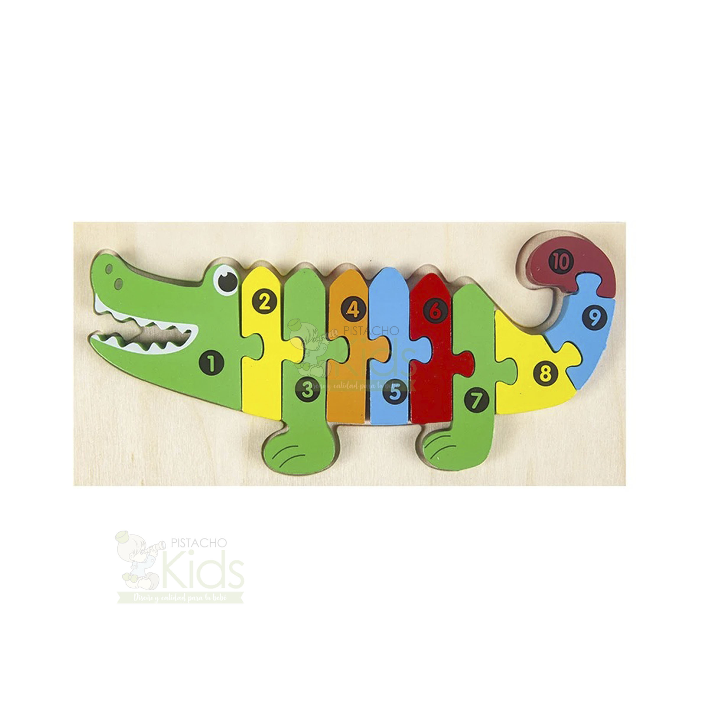 Puzzle de madera 10pcs Cocodrilo