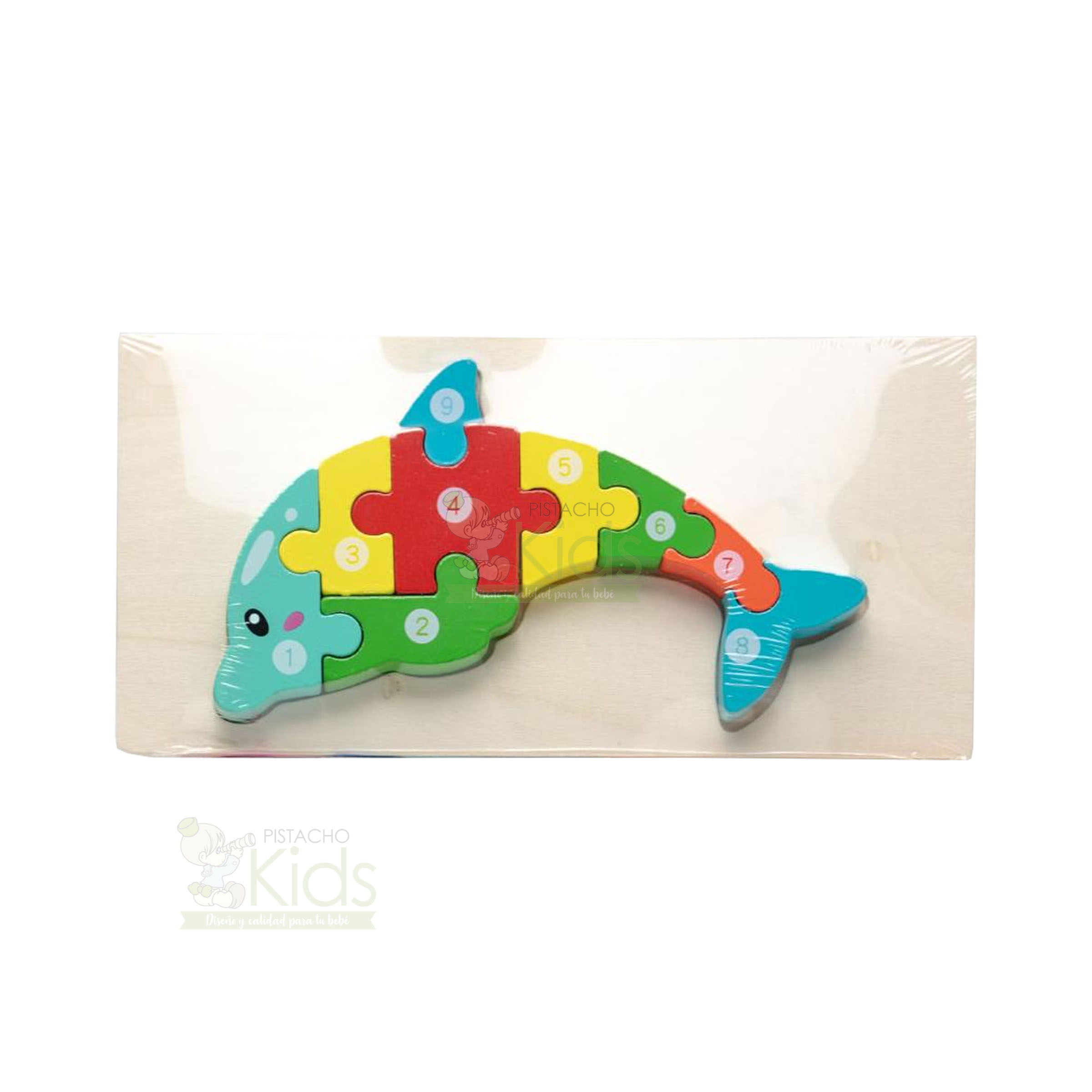 Puzzle de madera 9pcs Delfín