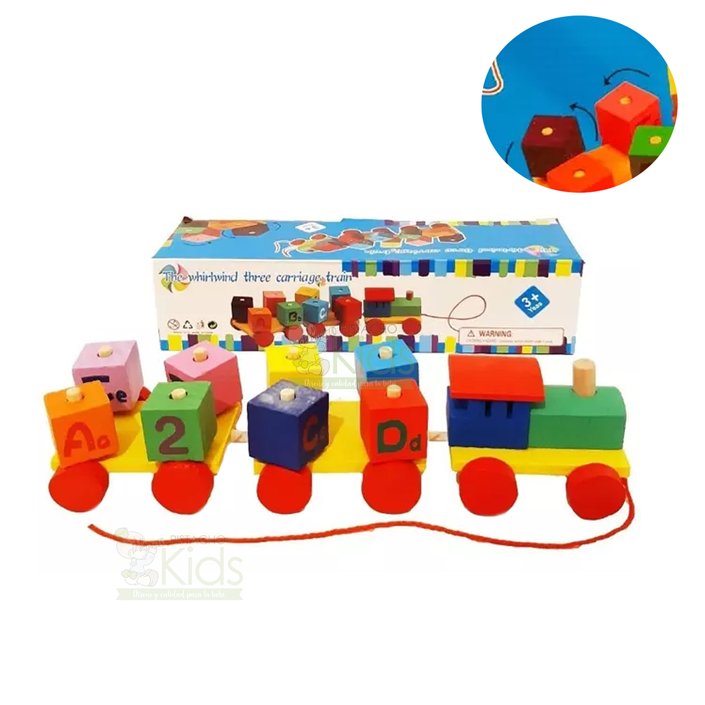 Tren encaje giratorio madera