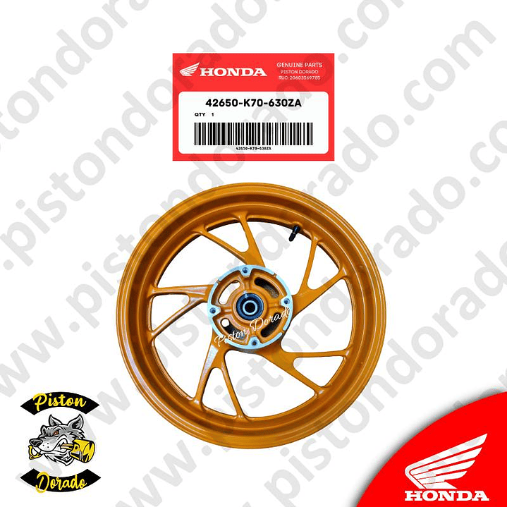 Aro posterior anaranjado Repsol CB190R Honda Original 1