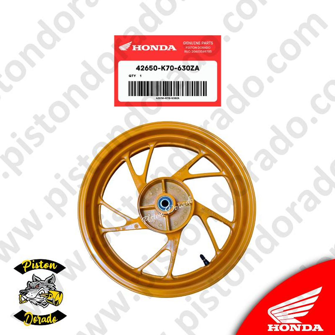 Aro posterior anaranjado Repsol CB190R Honda Original 2