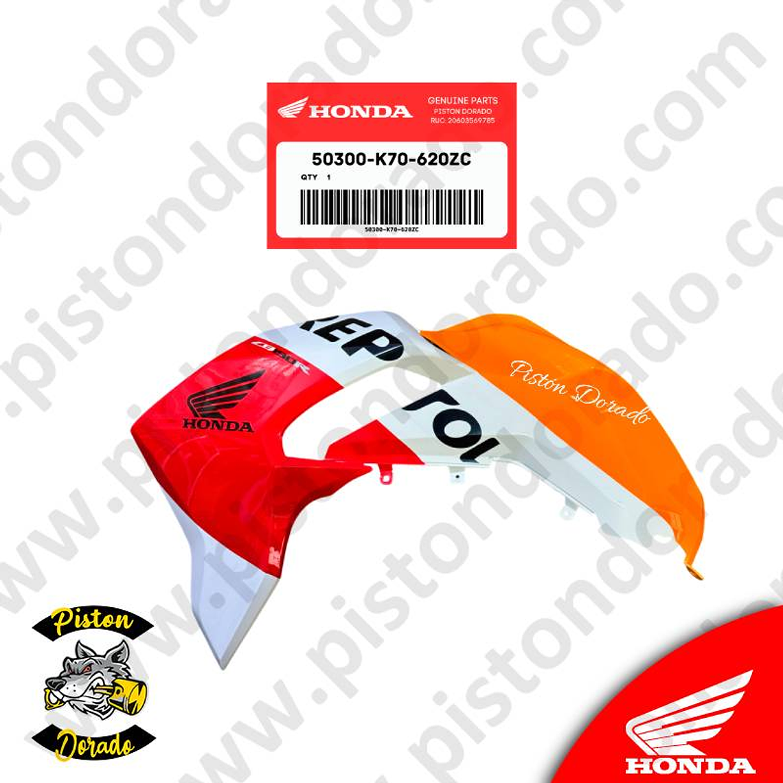 Cubierta de tanque izquierdo repsol CB190R V1 Honda Original 1