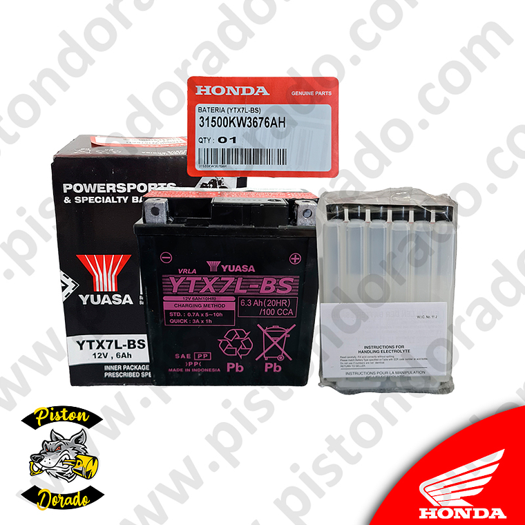 Bateria YUASA (YTX7L-BS) Honda Original 2