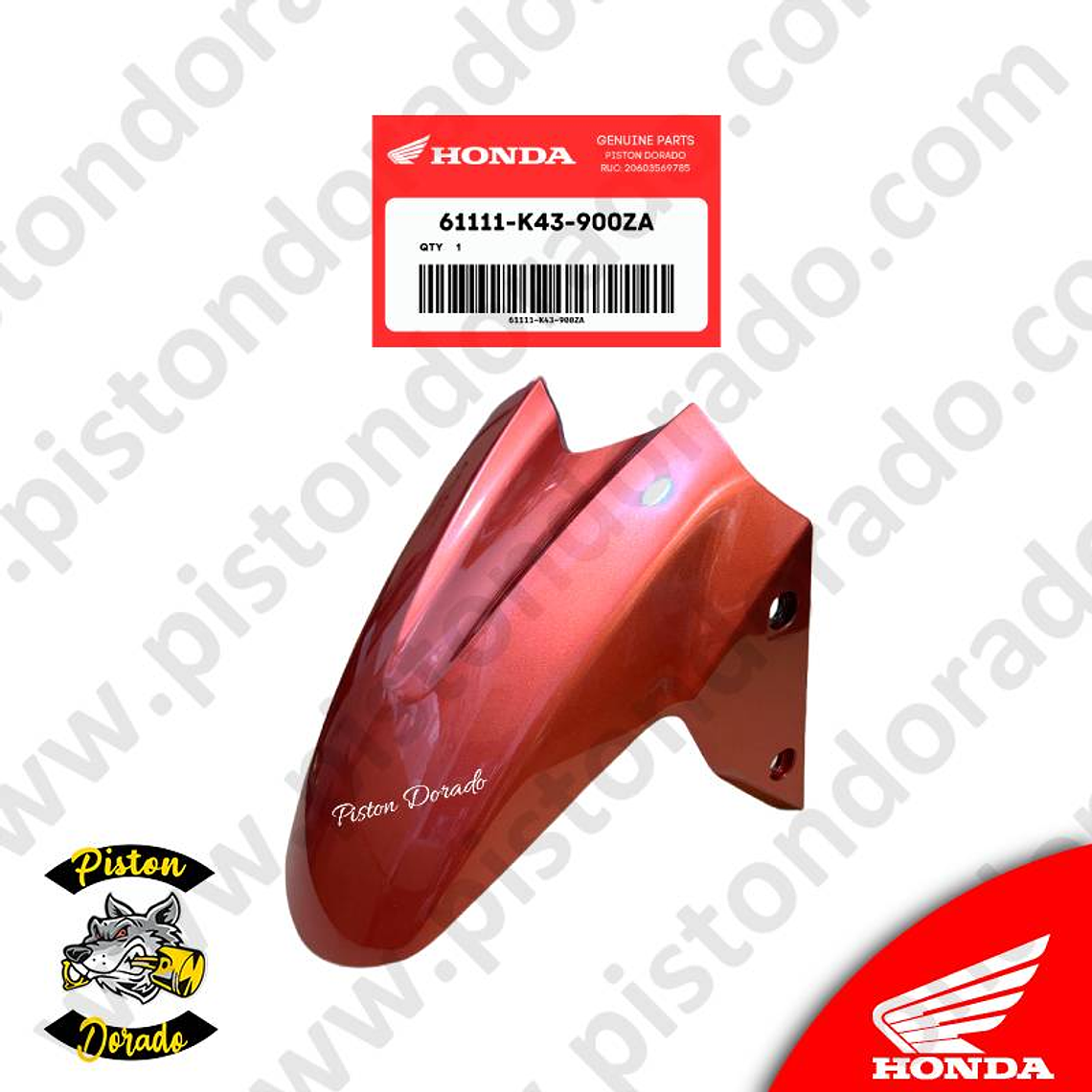 Tapabarro delantero anaranjado CBF160M Honda Original 1