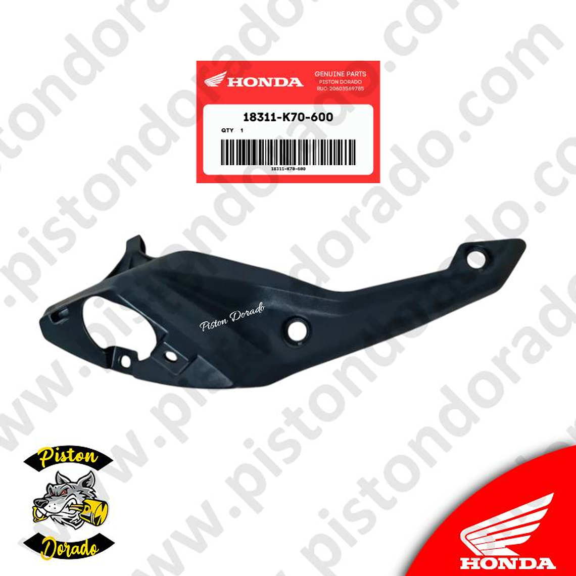 Cubierta de tubo de escape negro CB190R V1 Honda Original 1