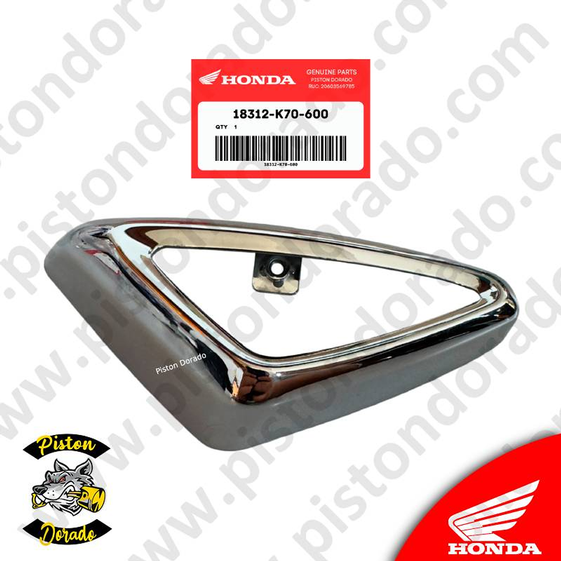 Cubierta de tubo de escape cromado CB190R V1 Honda Original 1