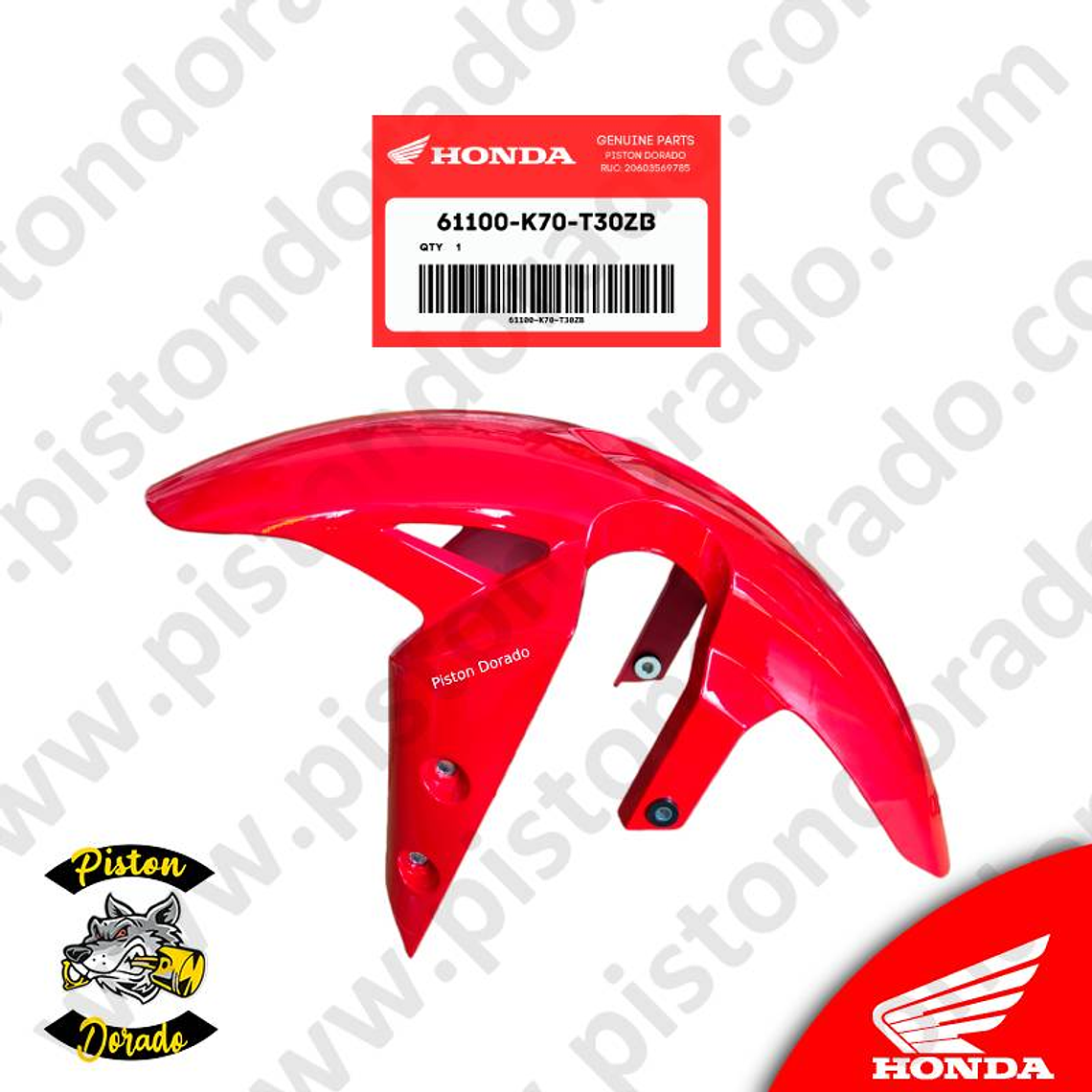 Tapabarro delantero rojo CB190R V2 Tricolor Honda Original 1