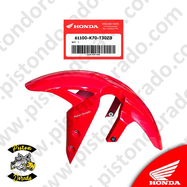 Tapabarro delantero rojo CB190R V2 Tricolor Honda Original 1