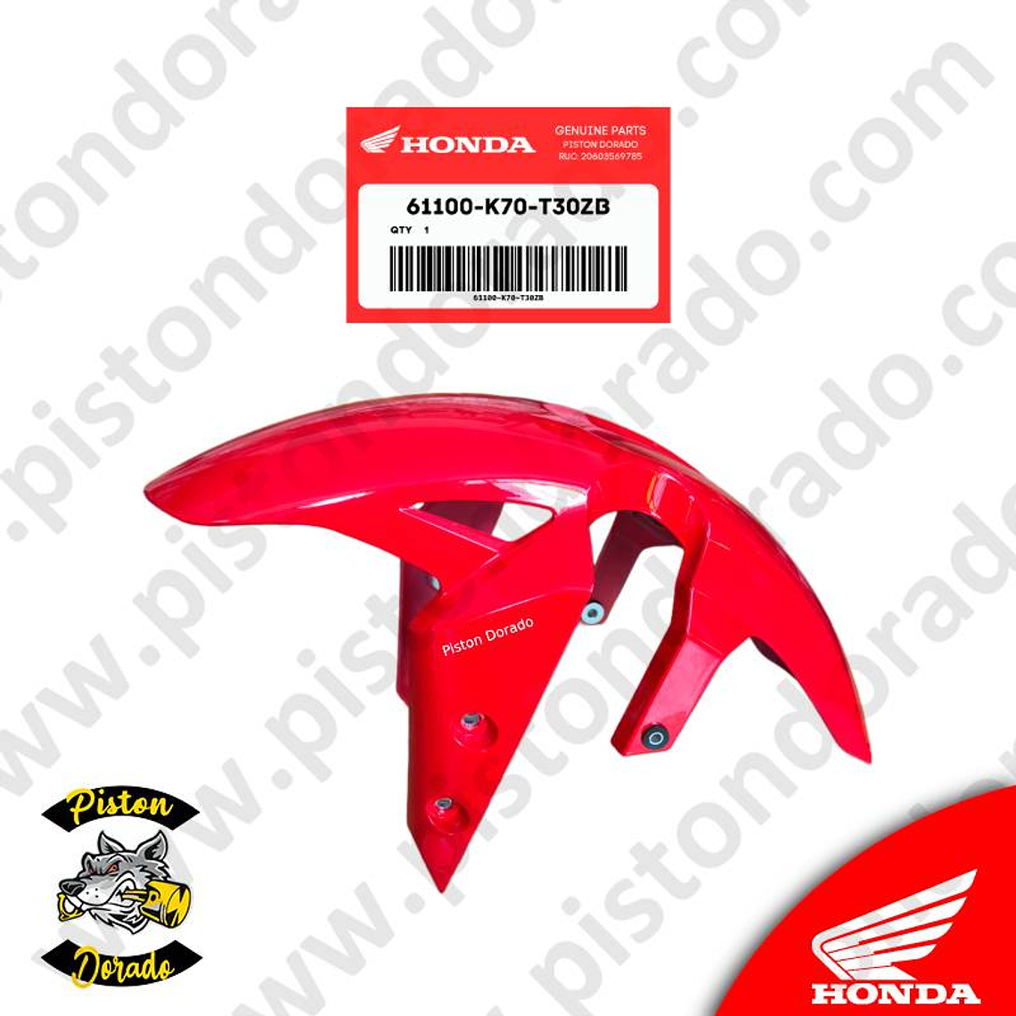 Tapabarro delantero rojo CB190R V2 Tricolor Honda Original 3