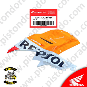 Cubierta de Tanque superior izquierdo Repsol CB190R V2 Honda Original