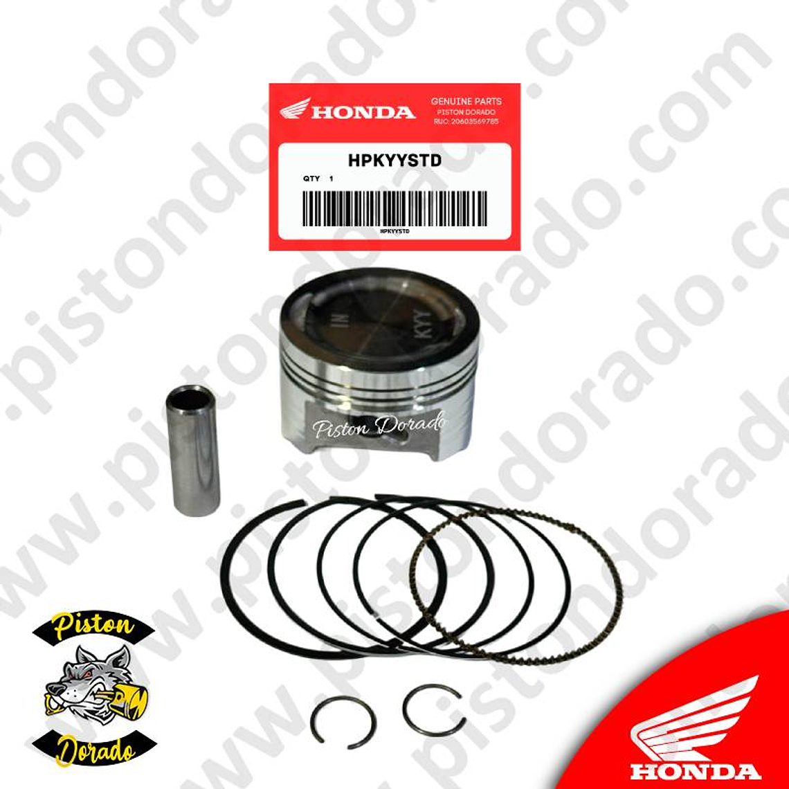 Kit de piston estandar CBF125 TWISTER y GL125 Honda Original 3