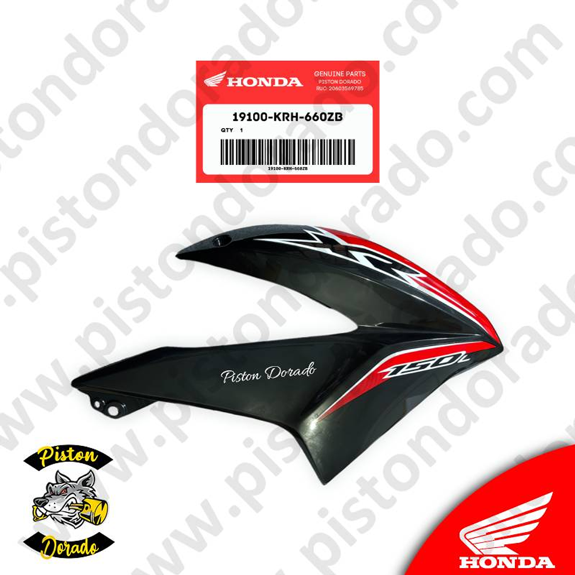 Cubierta derecho de tanque negro XR150L Honda Original 1