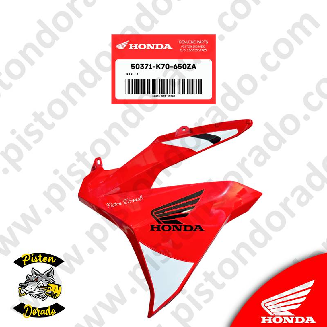 Cubierta de Tanque inferior izquierdo Repsol CB190R V2 Honda Original 1