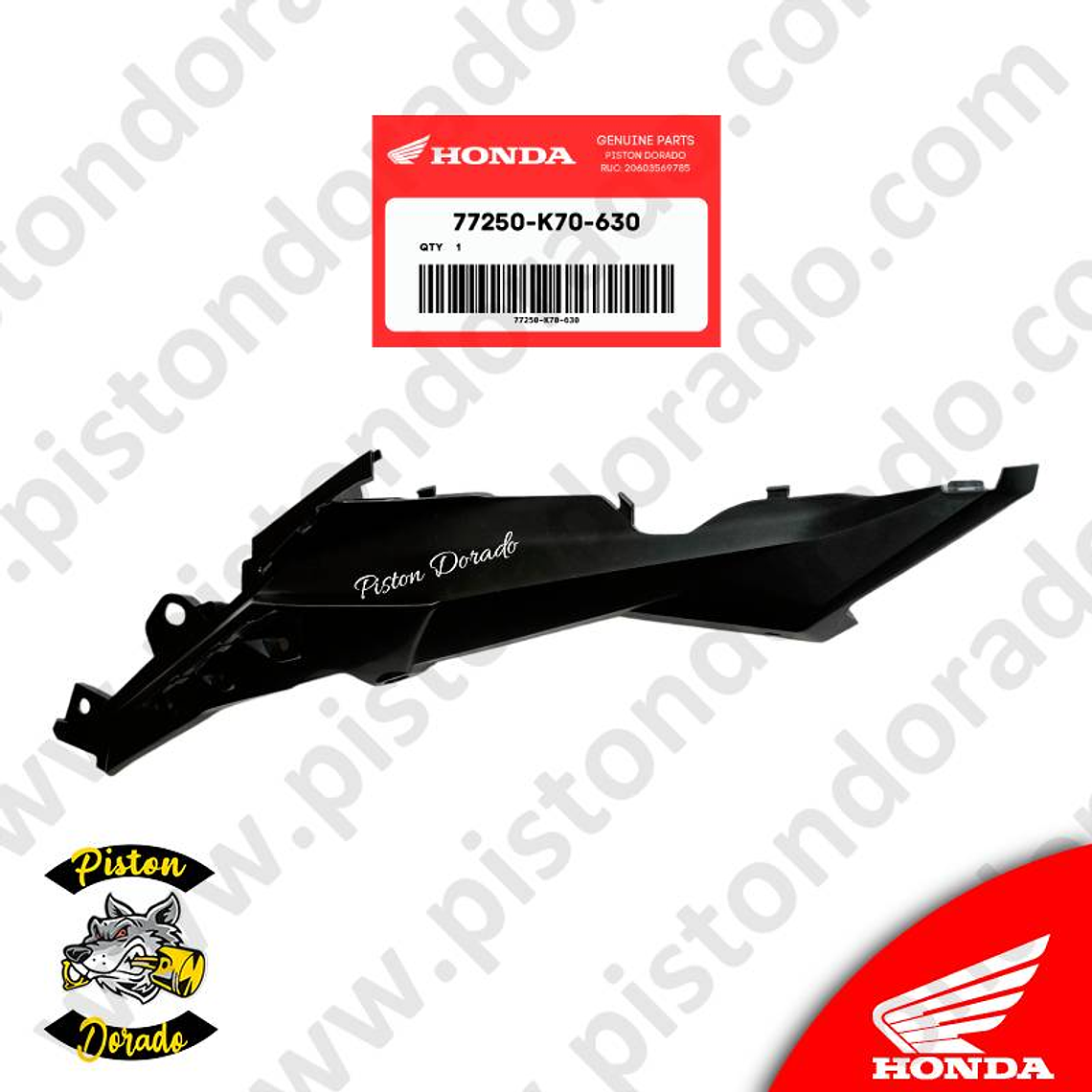 Cubierta lateral interno posterior izquierdo CB190R V2 Honda Original 1
