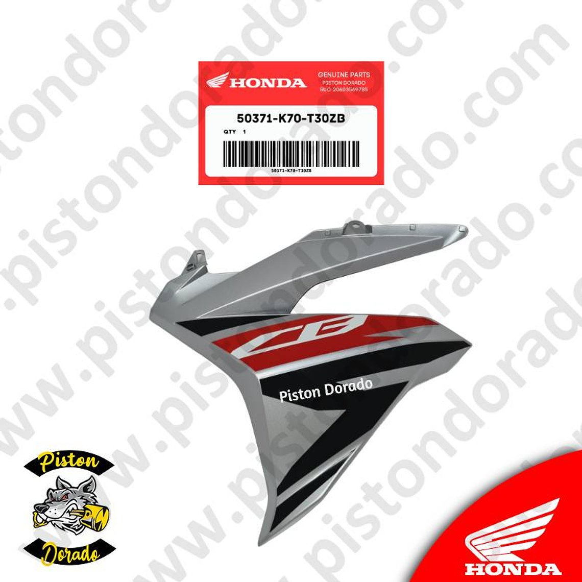 Cubierta de Tanque inferior izquierdo Azul CB190R V2 Honda Original 1