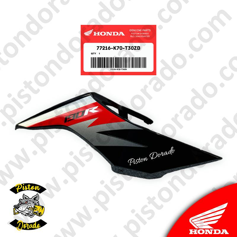 Cubierta posterior derecho azul CB190R V2 Honda Original 1