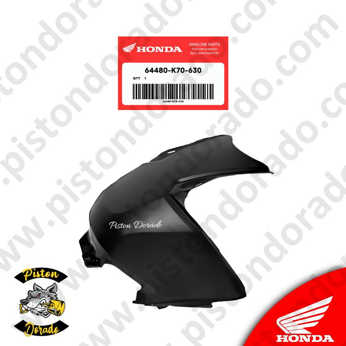 Cubierta posterior central de tanque CB190R V2 Honda Original 1