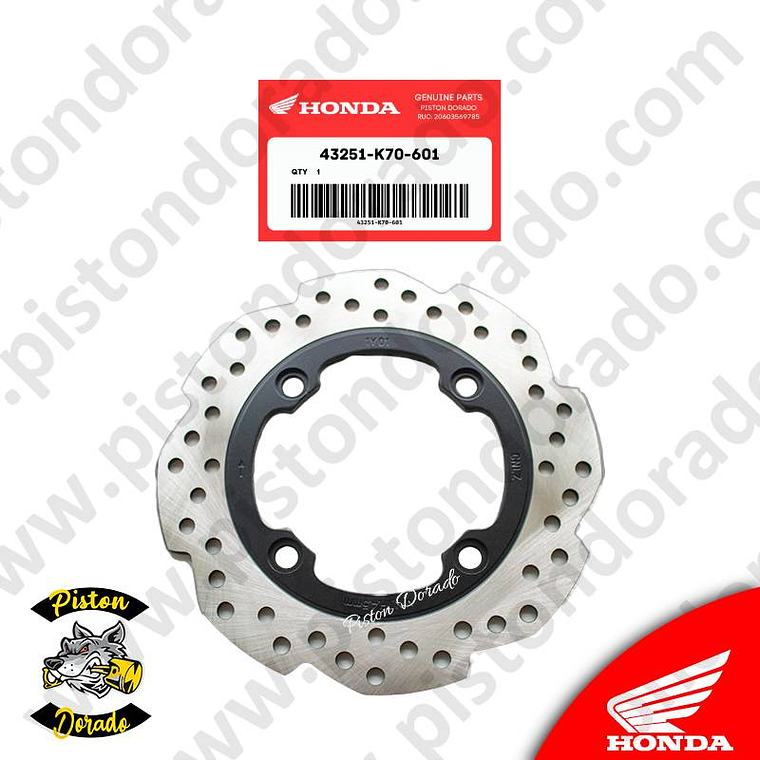 Disco de freno posterior CB190R V1 Honda Original 2