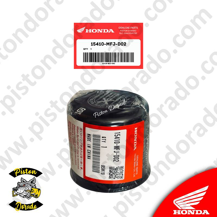Filtro de aceite CBR500R/CB500X/NC750X/NX500 Honda Original 3
