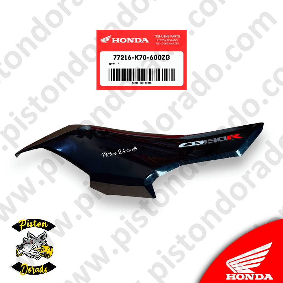 Cubierta posterior derecho azul CB190R V1 Honda Original 1