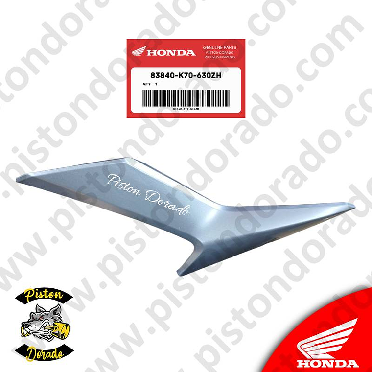Cubierta lateral izquierdo A gris CB190R V2 Honda Original 1