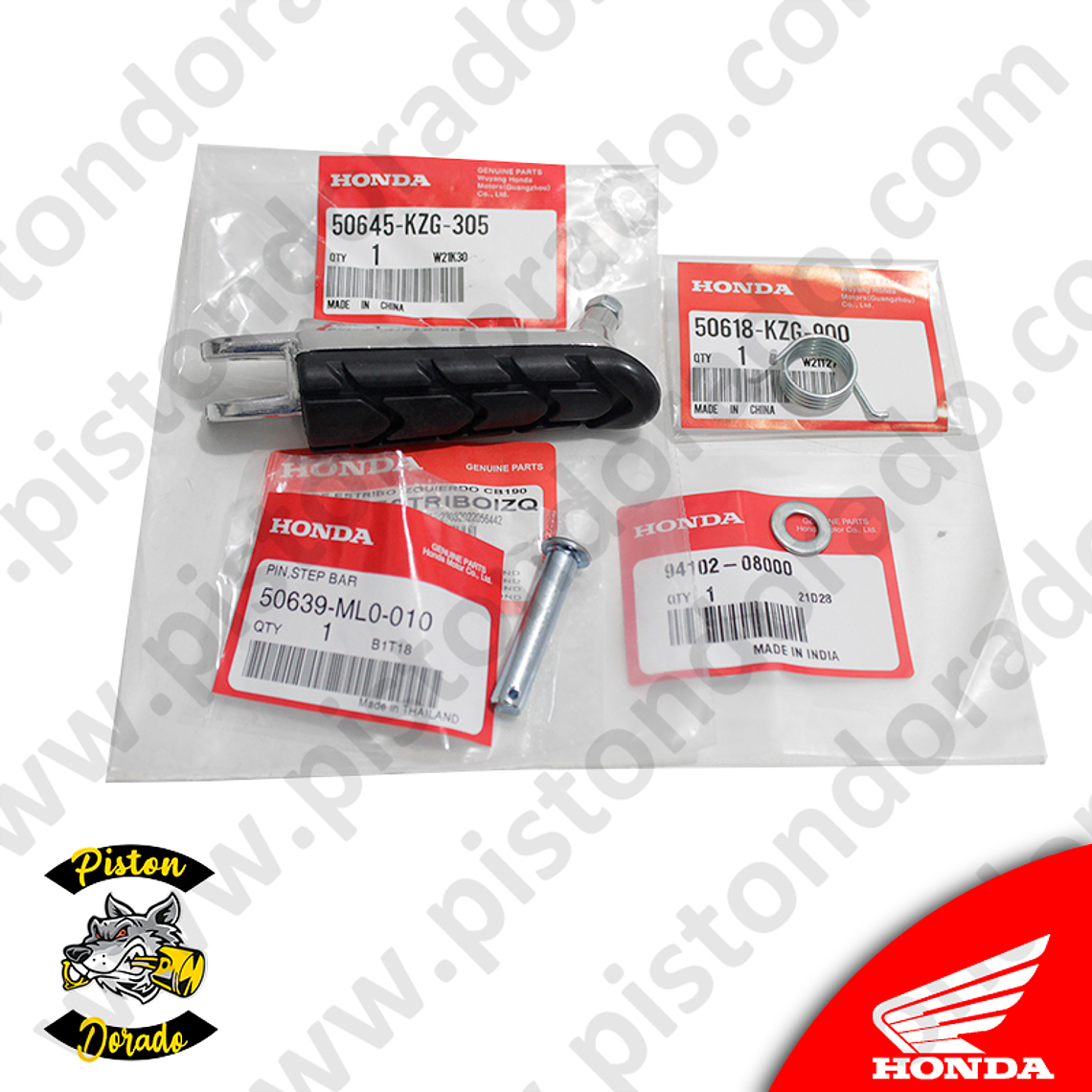 Kit de estribo izquierdo de conductor CB190R Honda Original 3