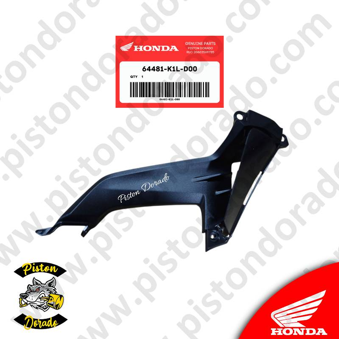 Cubierta inferior derecho de tanque de combustible CB190R 2.0 Honda Original 1