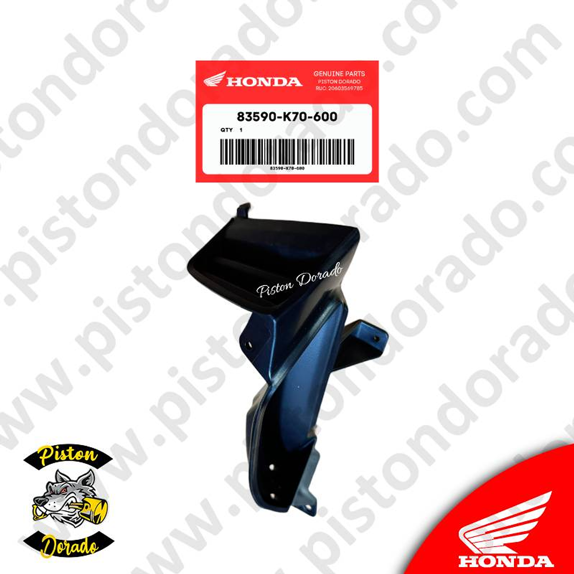 Cubierta interior izquierdo de tanque de combustible CB190R V1 Honda Original 1