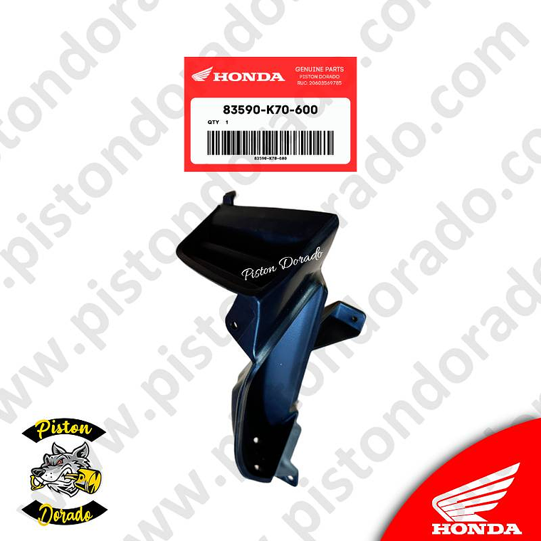 Cubierta interior izquierdo de tanque de combustible CB190R V1 Honda Original 1