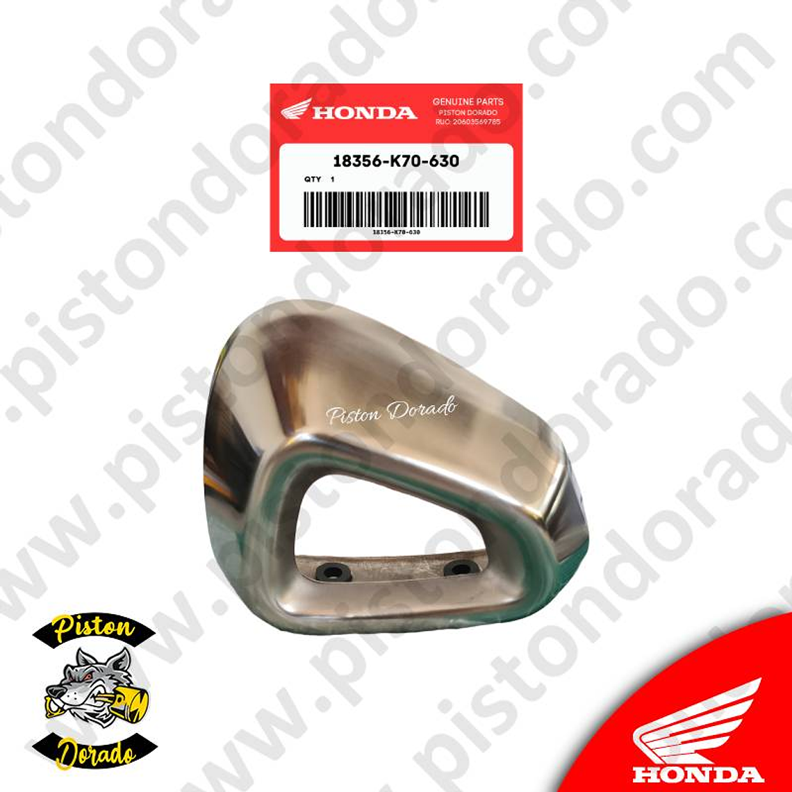 Cubierta de tubo de escape cromado CB190R V2 Honda Original 1