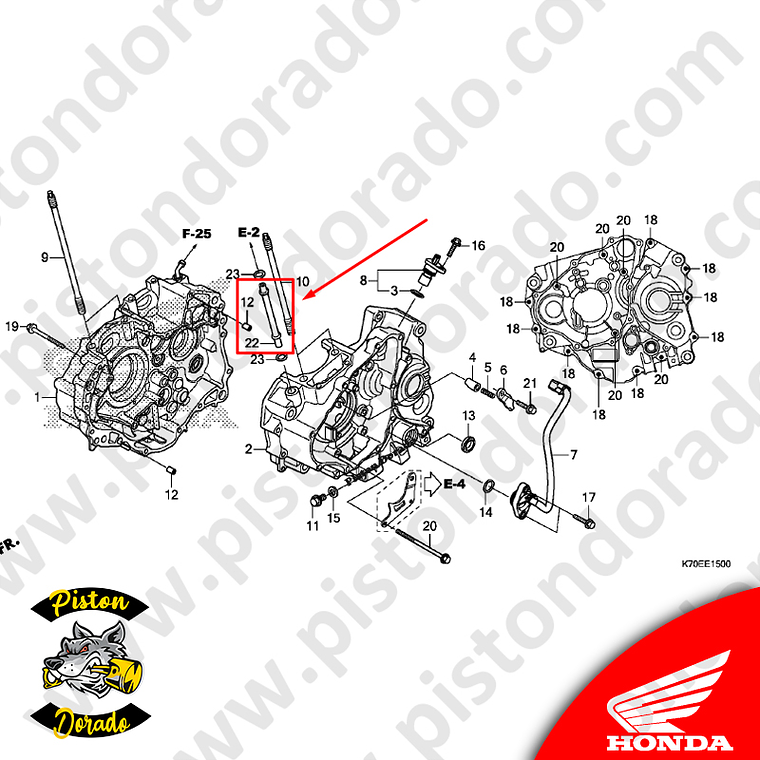 Tuberia de paso de aceite CB190R y XR190 Honda Original 2