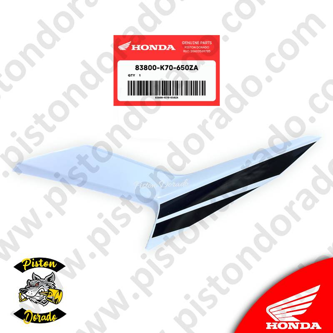 Cubierta lateral izquierdo A para motocicleta Repsol CB190R V2 Honda Original 1