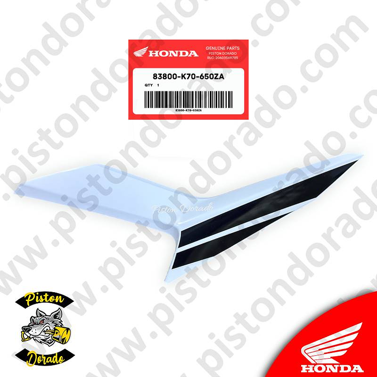 Cubierta lateral izquierdo A para motocicleta Repsol CB190R V2 Honda Original 1