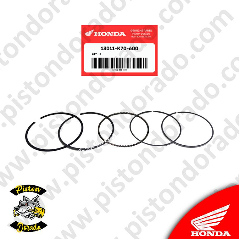 Juego de anillos estandar XR190 y CB190R Honda Original 1