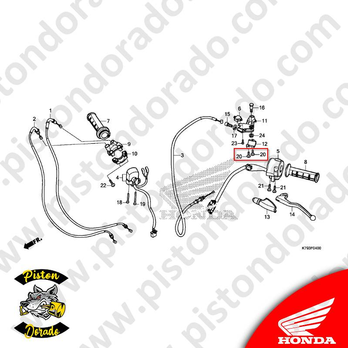 Tornillo alomado 5×16 Honda Original 2
