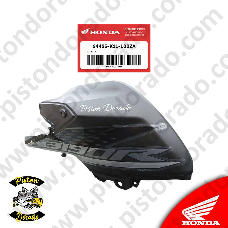 Cubierta de tanque izquierdo gris CB190R 2.0 Honda Original 3